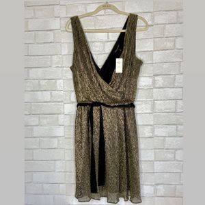 ✨ Banana Republic ✨ gold glitter wrap optic dress size 12 new with tag NWT party